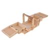 Expandable Wooden Sewing Organizer Multi Function Storage Chest for Sewing Materials and Knitting Accessories