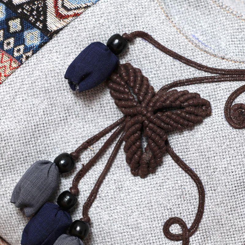 New Large Capacity Vintage Handmade Cloth Womens Top Handle Bag Retro Casual Canvas Tote Bag For Middle Aged Women Outdoor Daily Use