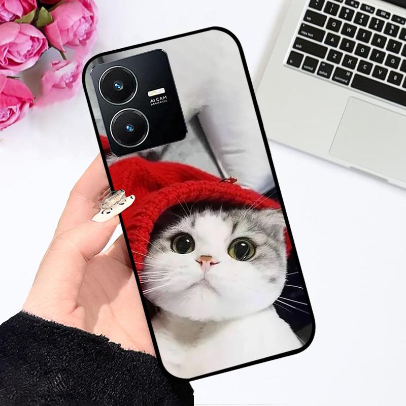 Pour Vivo Y22 4G Coque V2207 V2206 Y22s Impression Couleur Mat TPU Silicone Souple Housse de Téléphone Pour Vivo Y35 4G Pare-chocs Anti-choc Fundas