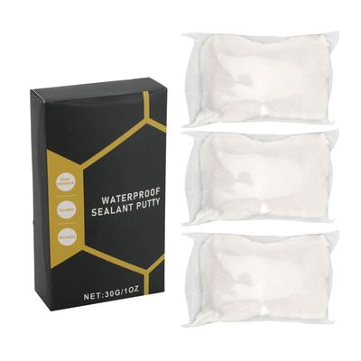3 Piezas Masilla Selladora de Conducto Reparación 30g Resistente al Agua Blanco Masilla Moldeable Barro para Reparación de Tubos