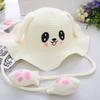 Sunscreen Rabbit Ear Sunshade Straw Hat Ear Moving Children Straw Hat Bunny Sunshade Hat  Kids