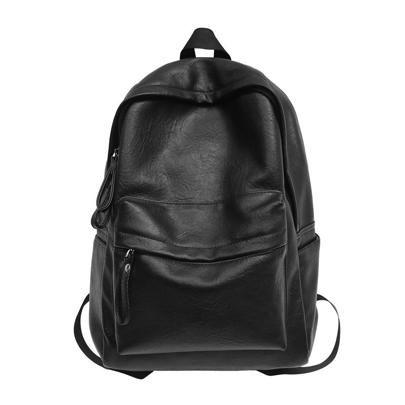 Men's Leather Backpack Large Capacity Travel Backpack Student School Bag Female Computer Bag
