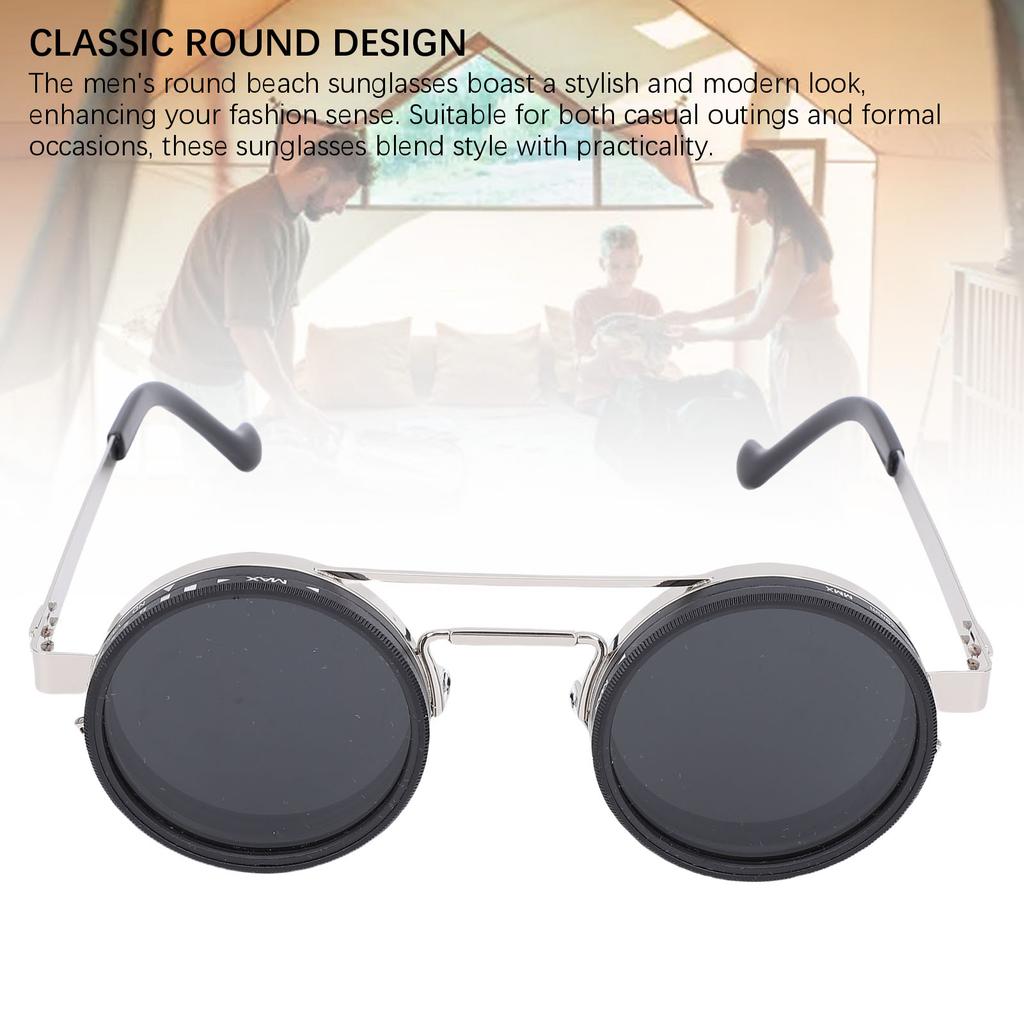 Adjustable Tint Sunglasses Round 1-9 Gears Polarized Sunglasses with ND Filter Lenses for Driving Fishing Outdoor Use
