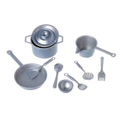 Mini 10/11PCS 1:12 Scale Playing House Food Toys Miniature Cookware Dinnerware Model Dollhouse Kitchen Doll Accessories