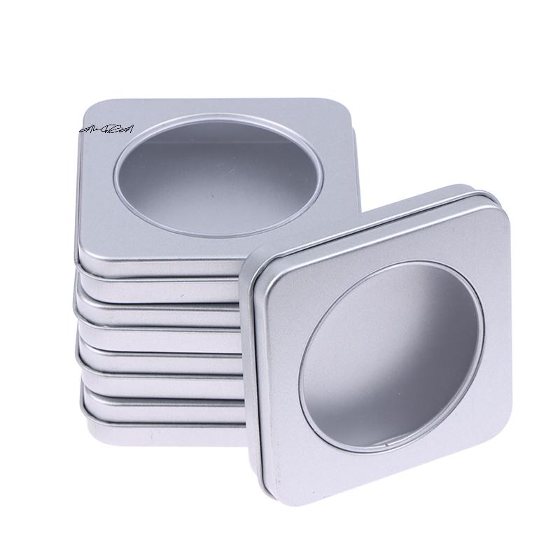 1/5Pcs Press On Nail Storage Boxes Storage Case Tin Box Windowed Fake Nail Organizer Container For Nails Display Salon Supplies