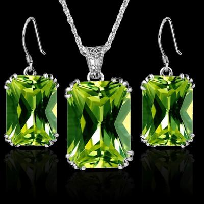 1 Stück Halskette und Ohrringe Set, Neue Mode Kreative Persönlichkeit Vielseitige Ohrringe Halskette Set, Frauen Schlüsselbein Kette Kristall Anhänger Schmuck Geschenk