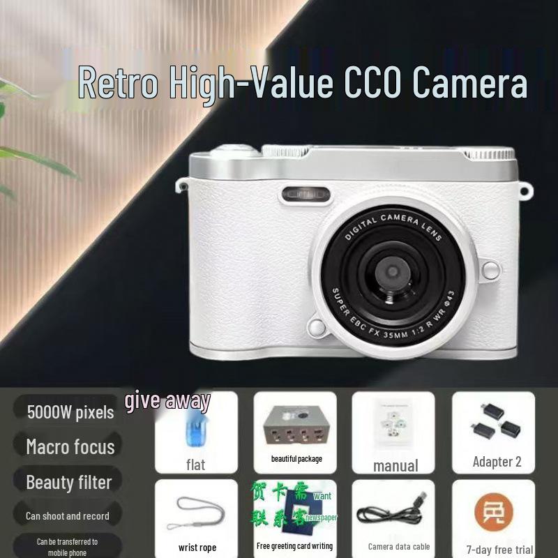 Retro HD Dual Camera for Students - Compact Digital Travel Camera