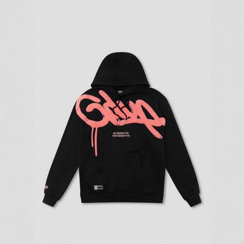 Felpa con Ricamo Lettere Retrò GEEDUP da Uomo - Felpa Casual Streetwear Vestibilità Larga per Adolescenti Autunno 2025