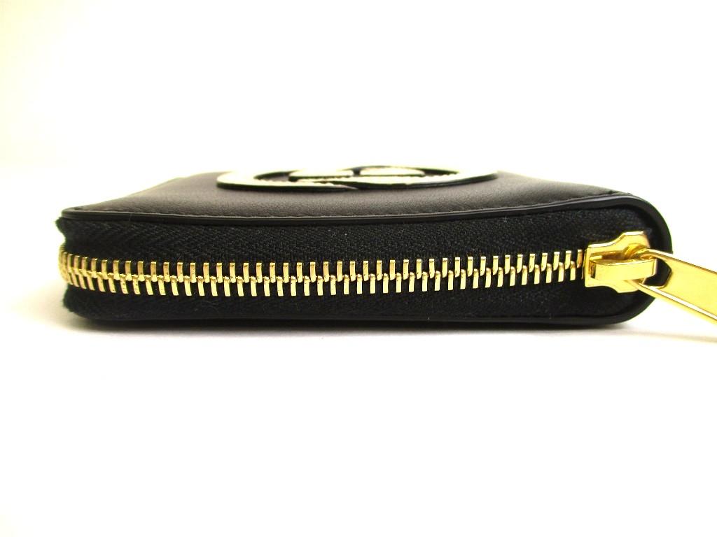 Authentic GUCCI Interlocking G Black Round Zip Bifold Wallet Compact Wallet #a759  Refurbished