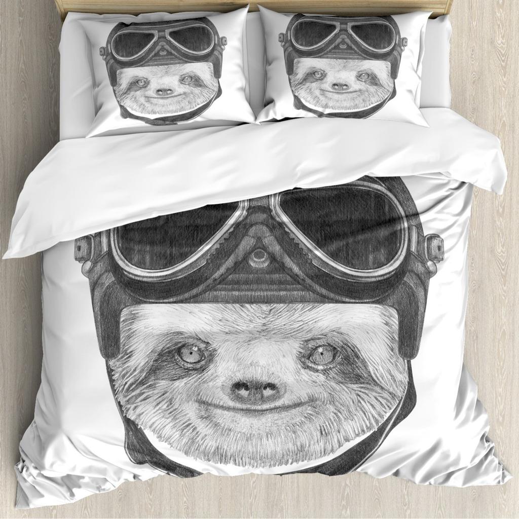 Sloth Starry Sky Duvet Set Three-Piece Children'S Room Decorative Bedding Set