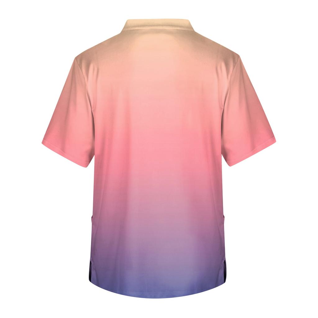 Men's Tie, Gradient Print Top | V,Neck With Pockets, Comfort Fit For ,Care & Daily Work