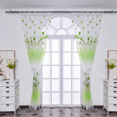 Yousheng 1 Sheet Window Gauze Rod Pocket Design Pastoral Translucent Beautiful Printing Sheer Curtain Home Decoration