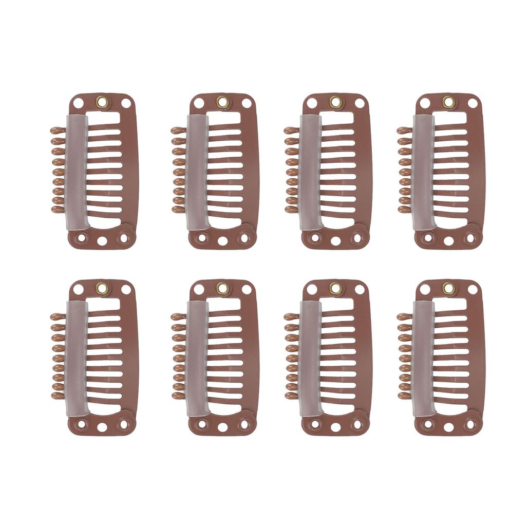 40pcs Hair Wig Clips Stainless Steel 9 Teeth Firmly Hold Hair Extension Hairpiece Clip 32mm