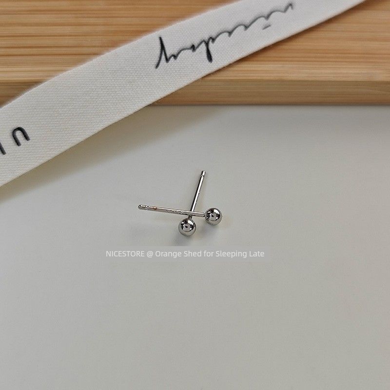 

Позднецветущий платикодон крупноцветковый Ins Твин Основной стиль Женские серьги-пусеты Silver small size(Pair of silver needles)