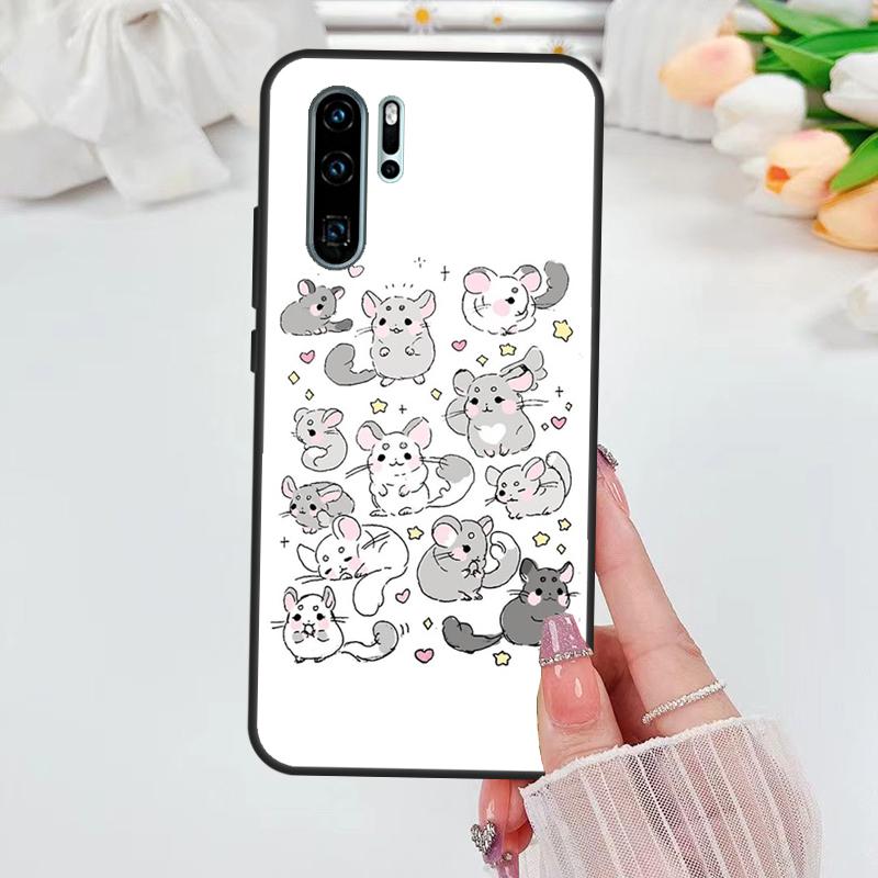 Cute Cartoon Chinchilla For Huawei Nova 12i 11i 8i 12s Y73 Y72 Y61 Y91 Y90 Y70 Y60 9 10 SE P30 P40 Lite P60 Pro Case
