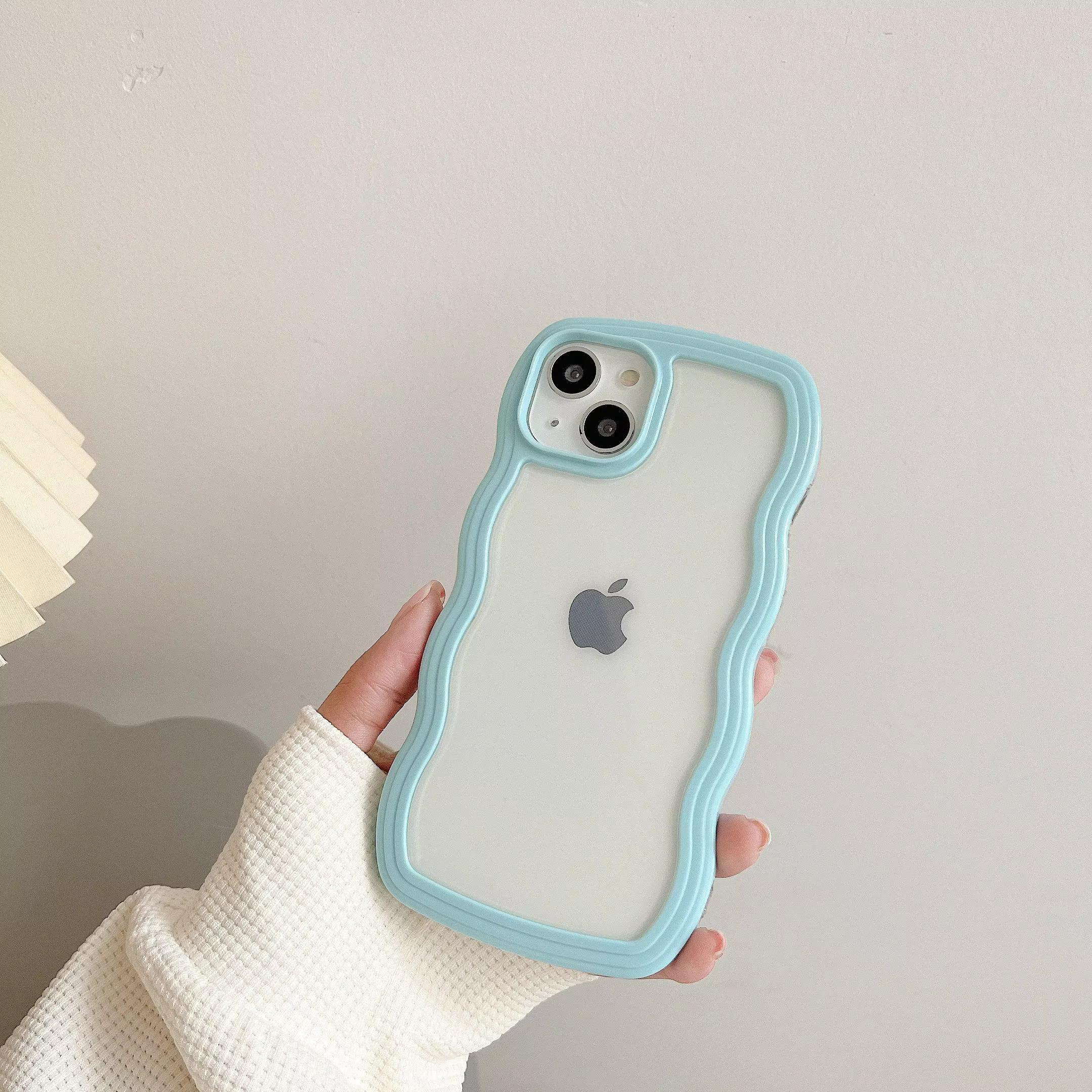 

Модный прозрачный чехол с волнистым узором для iPhone 16 11 12 13 14 15 Pro Max 8 Plus X XR XS Противоударный бампер Capa Эстетичный For iPhone 15Pro