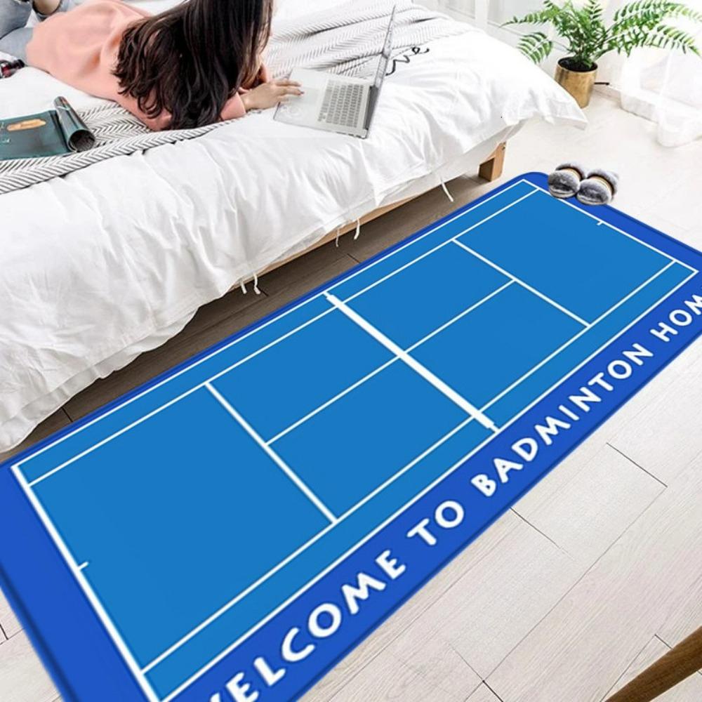 Tennis Sport Bedside Long Rugs Living Room Sofa Decor Rug Fan Gift Bedroom Game Room Screen Room Mat Hallway Washable Floor Mat