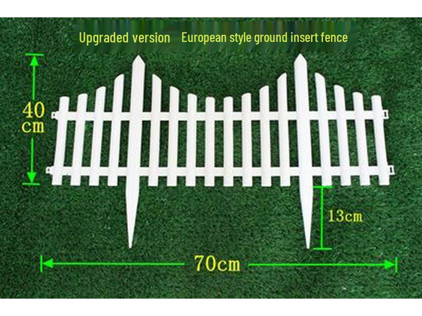 White Plastic Picket Fence for Garden, Flower Bed, or Kindergarten Decoration