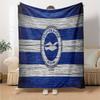 Brighton & Hove football club Flannel Blanket, Soft Polyester, Modern Design, All-Season for Camping, Travel, Gifts for holidays or birthdays