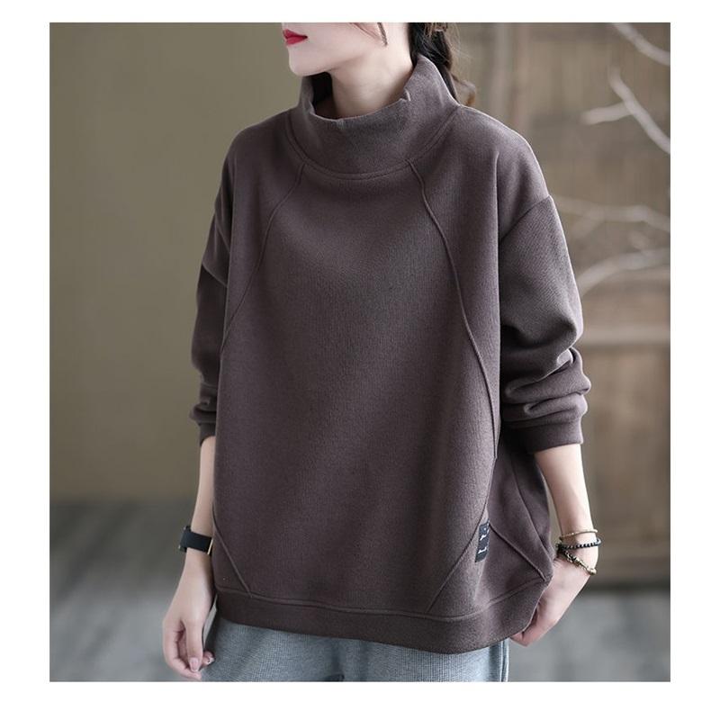 Women's Mock Neck Sweatshirt Casual Loose Fit Pullover Top