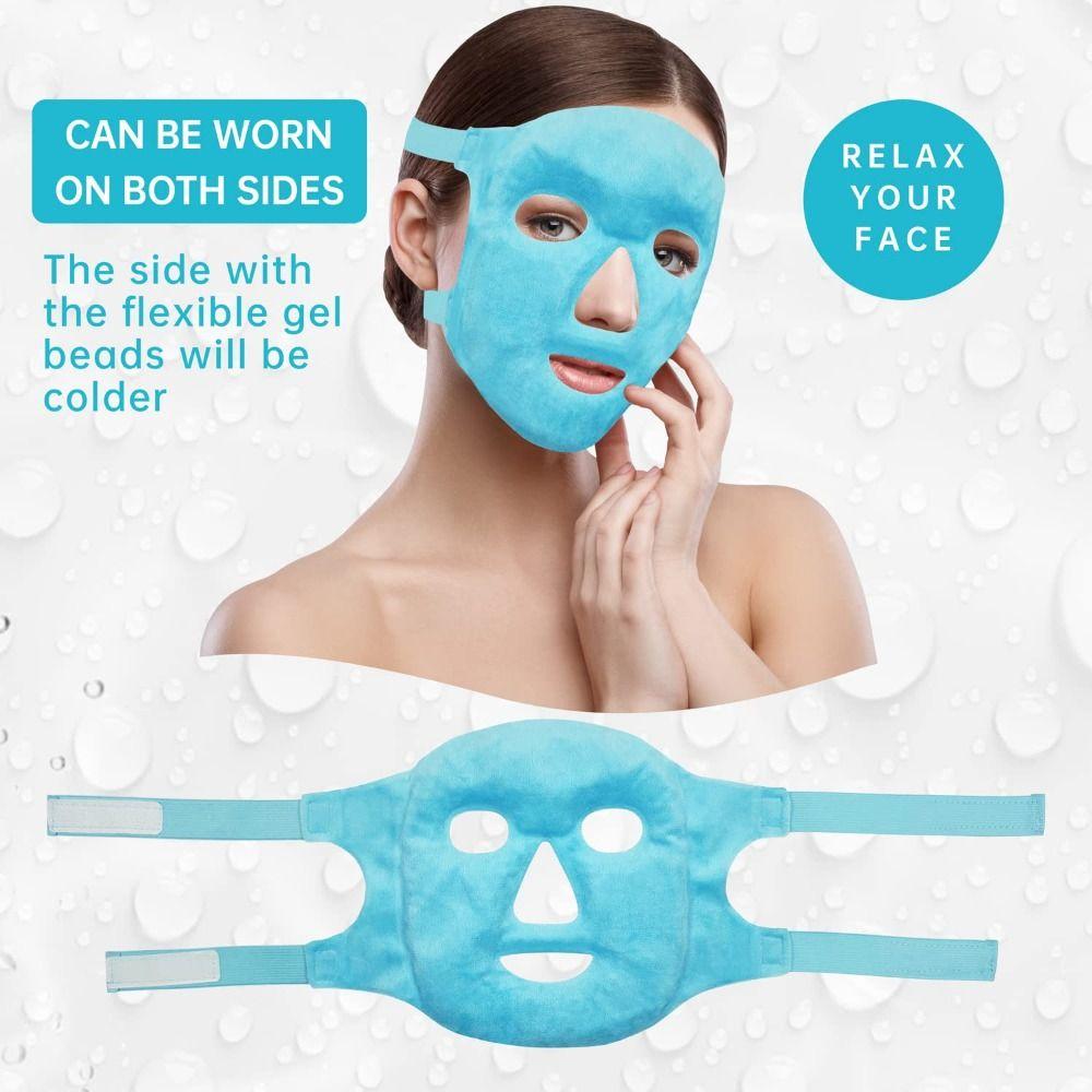 Relieve Fatigue Ice Gel Eye Face Mask Reduce Face Puff Reusable Sleeping Ice Pack Gel Beads Compress Cold and Hot Heat