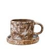 Shangqi Retro Coarse Pottery Coffee Cup and Saucer Set