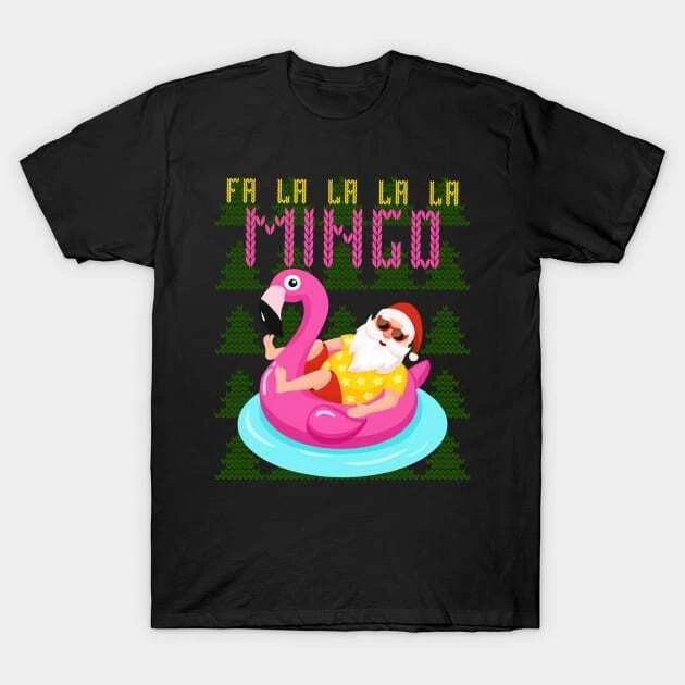 Falalala mingo - Flamingo Summer Santa Made in Australia T-Shirt 3XL