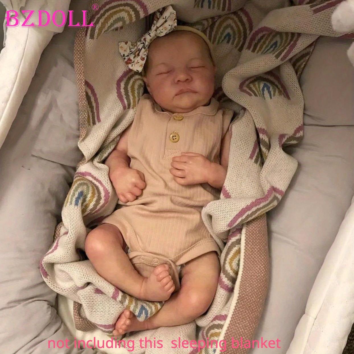 

BZDOLL 19 дюймов 48 см Кукла Реборн Спящий младенец с тканевым телом Леви Мягкий винил 3D кожа Игрушка Реалистичное прикосновение Новорожденная девочка Художественные игрушки для детей 3+ Рождественский подарок cloth body doll