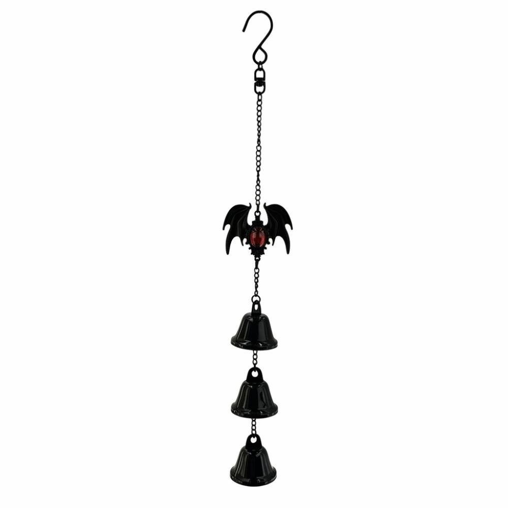 Hanging Ornaments Halloween Wind Chime Decorations Gothic Chime Pendant Bat Wind Chime  Home Red Crystal