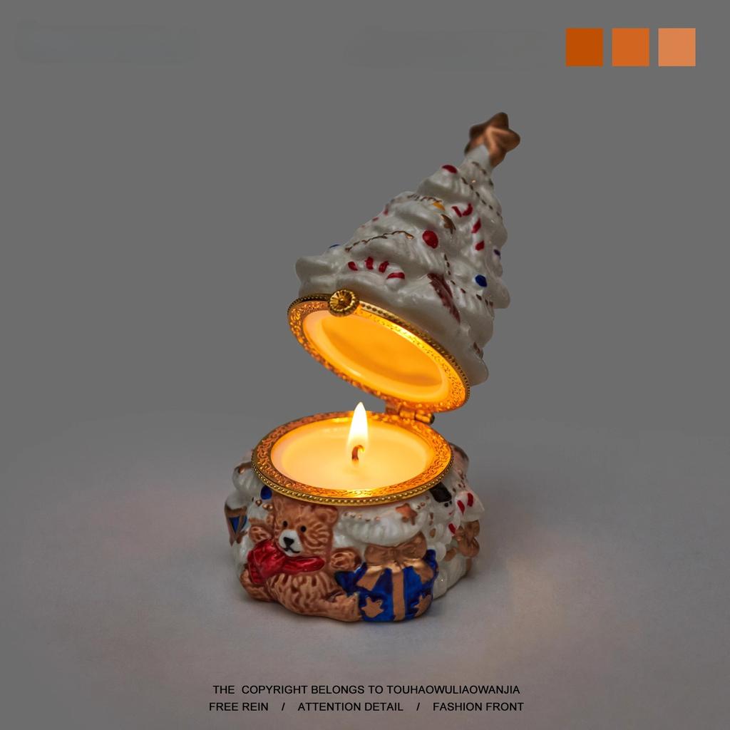 Little Bear Christmas Tree Cute Ceramic Storage Box Decoration Christmas Gift Ceramic Tree