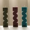 3D Geometric Wave Stripe Shape Candle Silicone Mold Easy To Release Aromatherapy Gypsum Soap Resin Mould Kit DIY Crafts Making