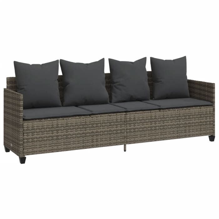 VidaXL Salon de jardin 5 pcs avec coussins gris résine tressée, ensemble de canapés d'extérieur, salon de jardin, ensemble 3261559