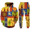 Frühling Herbst Afrikanischer Stil 3D Druck Trainingsanzug Set Mann Frau Hoodie + Hose 2-teilige Sets Dashiki Ethnisch Lässig Pullover Streetwear