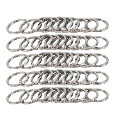 50Pcs Key Ring Stainless Steel AntiRust MultiPurpose 30mm Keychain for Pendant Gift