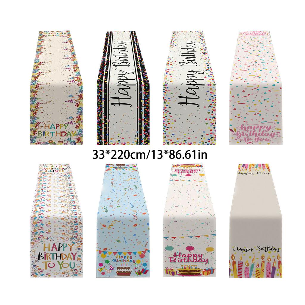 Colorful Table Runner Happy Birthday Anniversary Table Runner Table Decor Personalized Party Gathering Tablecloth