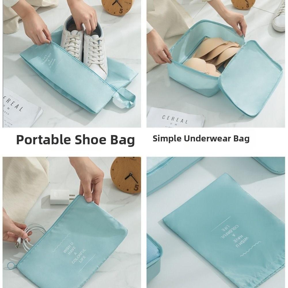 7pcs Foldable Travel Storage Bag Waterproof Packing Cubes Suitcase Pouch  Underwear