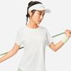 Li-Ning Bequemes Rundhals-Sport-T-Shirt mit kurzen Ärmeln, feuchtigkeitsableitend, Damen Oberteile, Cremeweiß ATSU018-1