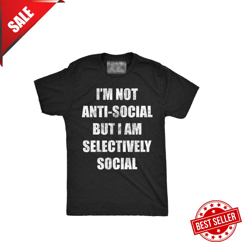 Бесплатная доставка! Смешные футболки Я не асоциален, но избирательно общителен Саркастическая унисекс футболка S