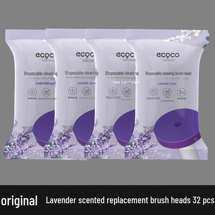 An der Wand montierte Einweg-Toilettenbürste – Doppeltrommel, keine toten Winkel, Badezimmer-Reinigungswerkzeug