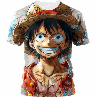 3d Printed One Piece Popular Anime T-Shirt  Japan Harajuku Anime Men Short Sleeve Cosplay Luffy Shirt T-shirt Men's Clothing Top