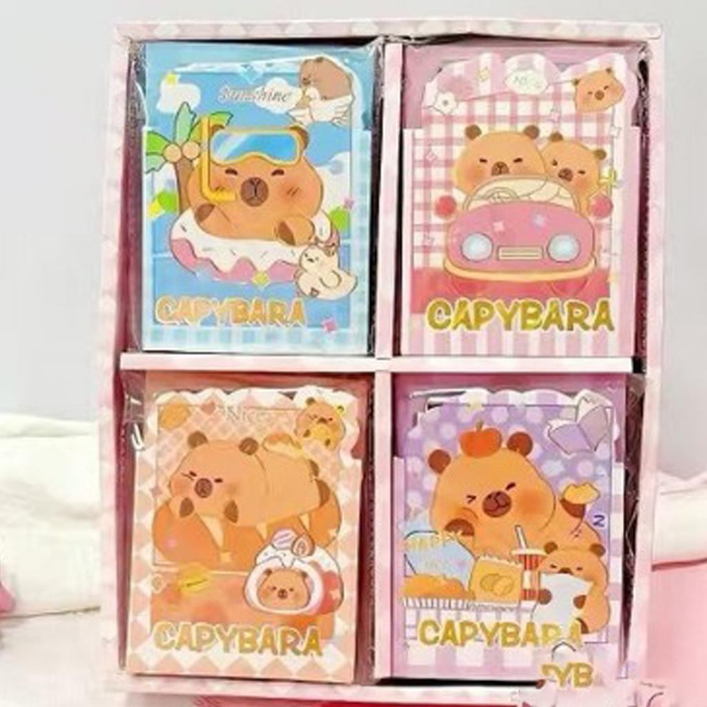 1Pc Capybara Horizontal Line Book Creative A7 Board Clip Book Portable Notebook Cartoon Student Learning Stationery Holiday Gift Novelty Stationery