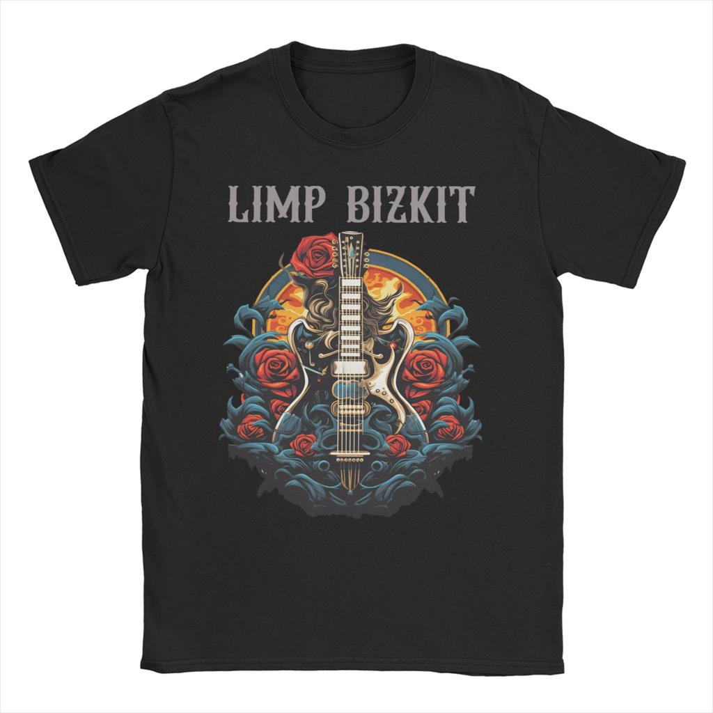 Limp Bizkit T-Shirt Herren Reine Baumwolle Einzigartiges T-Shirt Rundhals T-Shirts Kurzarm Oberteile Erwachsene