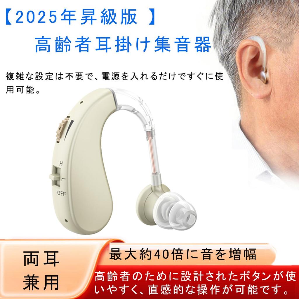 Vimaydo Hearing Amplifier [2025 Upgraded Version] Hearing Amplifier for Seniors, Behind-the-Ear, Binaural, USB Rechargeable, 2 Modes, 4 Volume Levels,