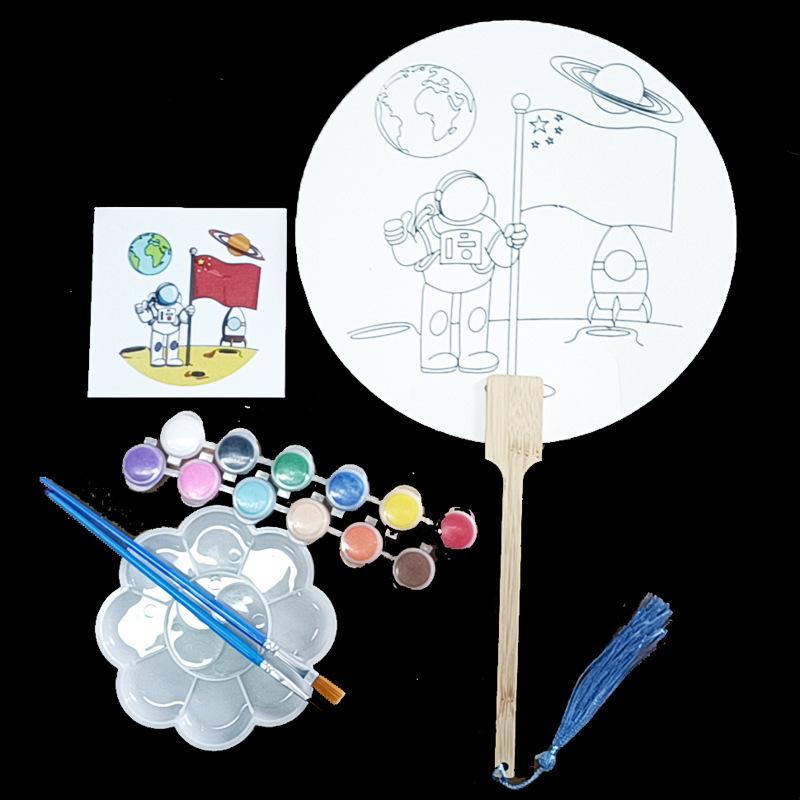 Thickened Rice Paper Round Fan for Chinese Watercolor & Calligraphy: DIY Ancient Ink Painting Kit