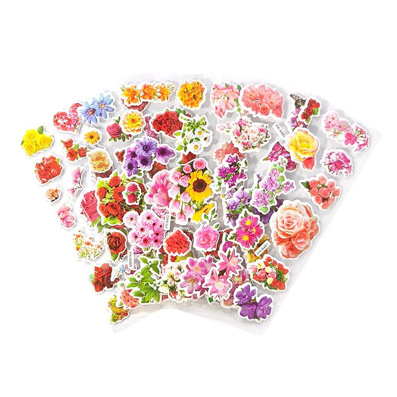 3D Puffy Stickers 6/12 Sheets Pack Random Mixed Butterfly Flower Pattern Bulk Self Adhesive Sticker DIY Scrapbook Decoration ZYF
