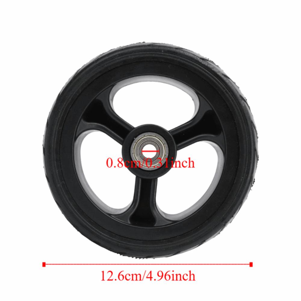5 Inch Trolley Wheel Inner 8mm Grass Trimmer Wheel Durable Solid Rubber Wheel  Grass Trimmer