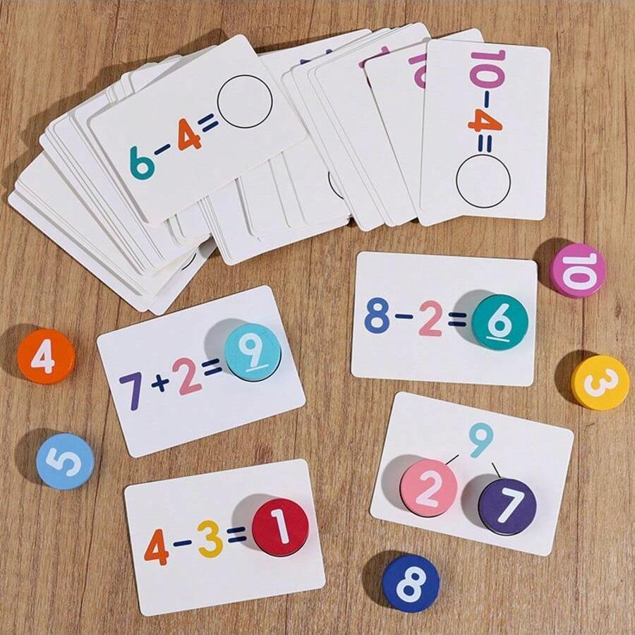 Non-Toxic Number Recognition Counting & Early Arithmetic Games For Toddlers  Addition And Subtraction Cards Math Learning Toys For Kids