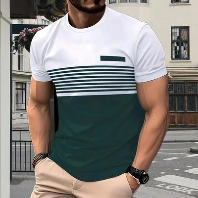 Nowy Letni Męski T-shirt Modowy Osobowość Podstawa Drukowany Męski T-shirt Top