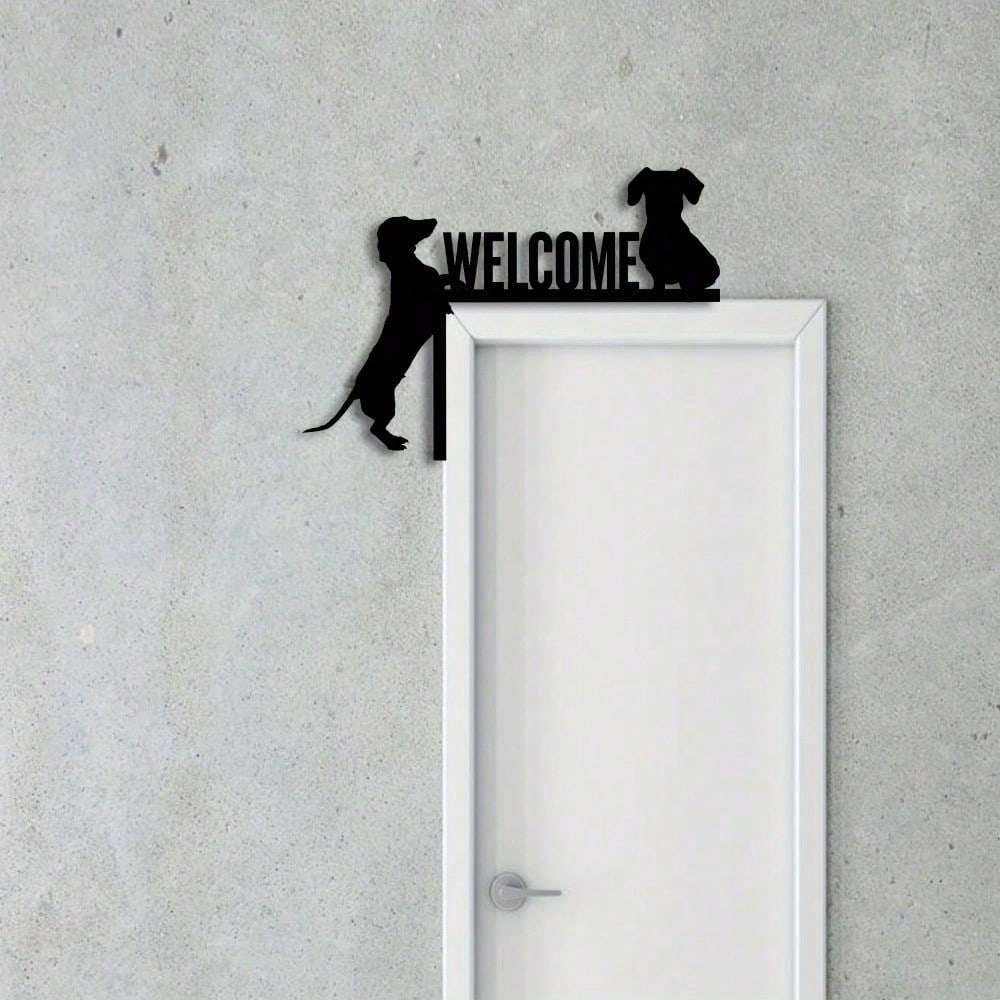 Dachshund Welcome Door Topper, Dog Silhouette Door Frame Decor