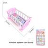 Baby Bed Cradle for 8-10 Inches Dolls Cute Dollhouse Accessories Miniature for Baby Doll Gift Toys for Children 3 Years and Up
